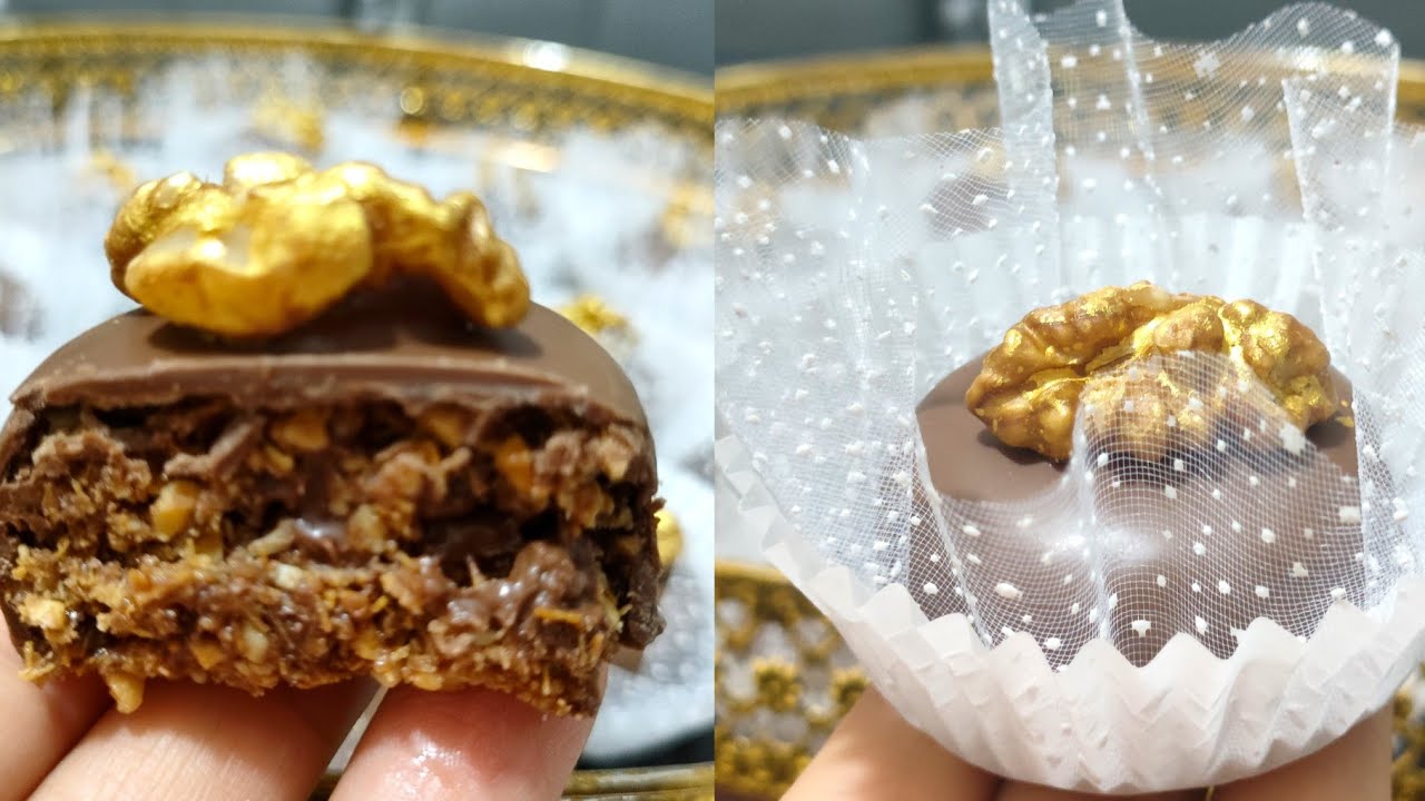 جديد حلويات العيد / حلوة بدون طهي هباال / و طريقة تحويل الكوكاو الى لوز اليوم 22