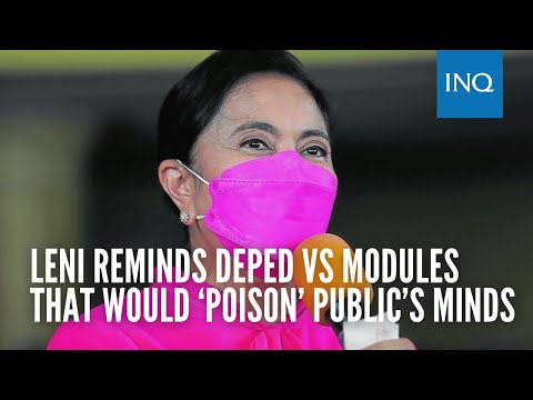 Robredo reminds DepEd vs modules that would ‘poison’ public’s minds