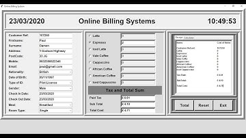 Overview of Online Billing System with Tab Control Developed in Python
