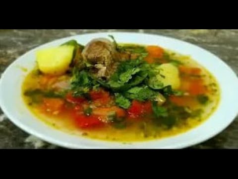 Шурпа из баранины/говядины. Узбекский суп вкусный и сытный.