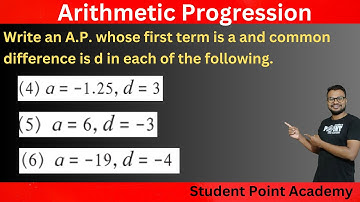 Write an A.P. whose first term is a and common difference is d in each of the following.