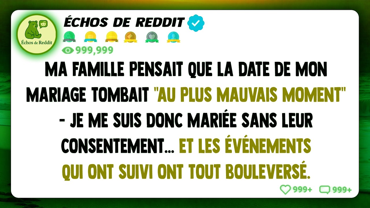 Ma famille a trouvé que la date de mon mariage tombait 