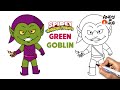 How to Draw Green Goblin | Spidey and his Amazing Friends | Easy Step-by-Step Tutorial
