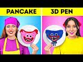 3D PEN VS PANCAKE FOOD CHALLENGE || Yummy Food And Cool Art Ideas by 123 GO! SHORTS #shorts