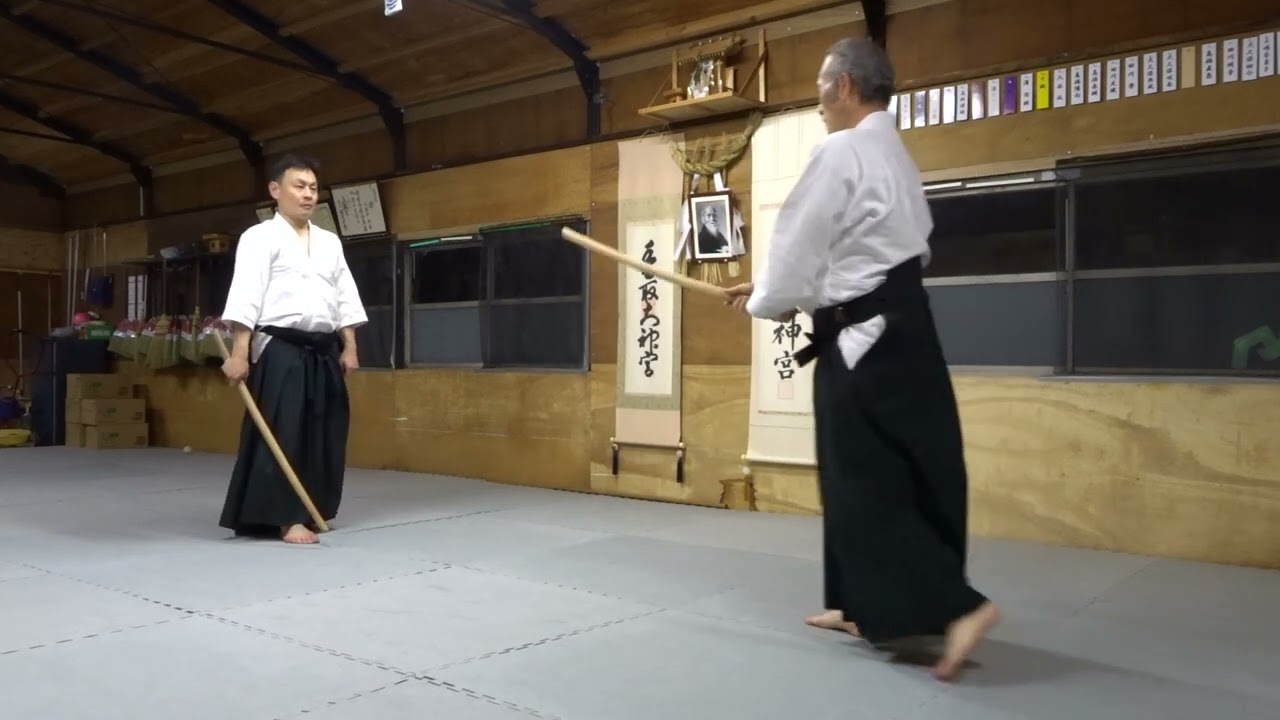 合気道 西尾スタイル 逆半身片手取り二教 徒手 剣対剣 剣対杖 稽古動画