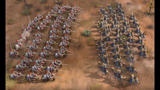 AOE4 VERSUS | 50 French Elite Royal Knights vs 50 Abbasid Elite Camel Riders