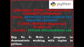 PYTHON PROGRAMMING LAB Exp 6 Content
