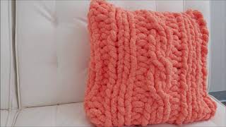 HOW TO HAND KNIT A CHUNKY CHENILLE SQUARE PILLOW