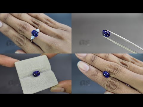 Saphir bleu royal ovale de 3,01 carats, Sri Lanka  Video  № 1