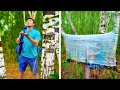 WOW! Survival Bushcraft HACKS! DIY Crazy Tent made from Plastic Wrap!