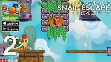 Snail Escape - Jungle Adventure All Levels 21 - 25 Guide / Walkthrough / Tutorial (Android / ios)