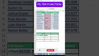 Filter Function in MS Excel