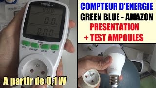 Compteur de consommation d'énergie Wattmètre Compteur de prise Compteur d' énergie, Compteur de consommation d'électricité, Compteur de puissance de  prise avec grand écran pour économiser de l'énergie