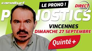 Quinté Predictions Vincennes and PMU races for Sunday, September 27, 2026
