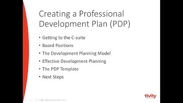 Creating a Professional Development Plan (PDP)