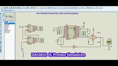 DAC0832 8 bit Digital to Analog Converter Proteus Simulation