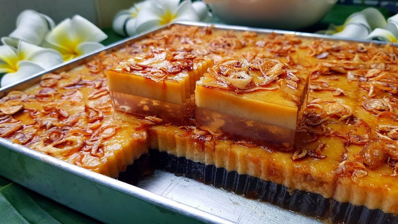 กับข้าวกับปลาโอ 536 : วุ้นหม้อแกงเผือก  coconut custard squares jelly
