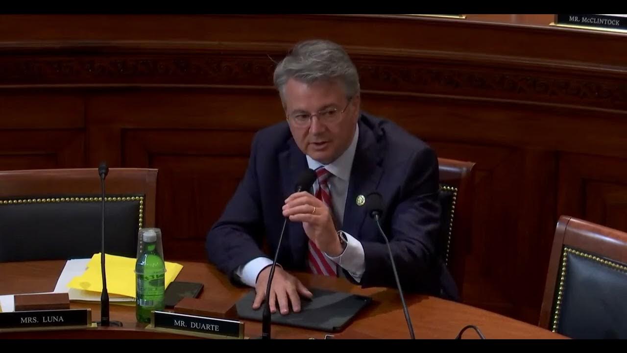 Rep. Duarte Discusses WATER for California Act YouTube