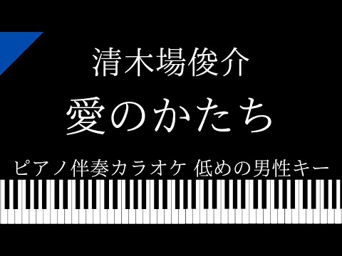 【ピアノ伴奏カラオケ】愛のかたち / 清木場俊介【低めの男性キー】