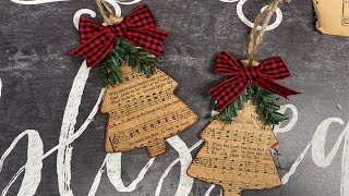 Sheet Music Christmas Ornaments (another Dollar Tree Craft)