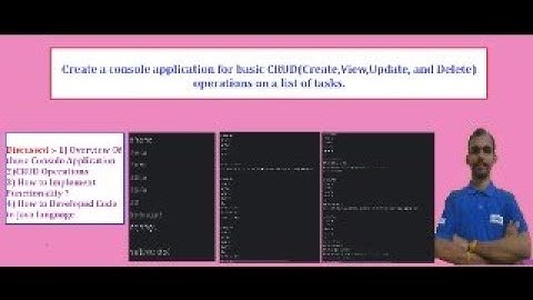 Create Or Developed Console Application for basic CRUD Operations On a List Of Tasks.