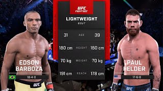 UFC on FOX 16 REVIVAL - Edson Barboza 🆚 Paul Felder ( Simulation on PS5🥊UFC5 )