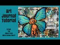 Art Journal Tutorial For Beginners - Break the Blank Page- Bump Up a Page with Stencils and Stamps