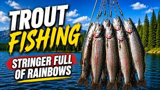 Manitou Lake Trout Fishing | Stringer Full of Rainbows