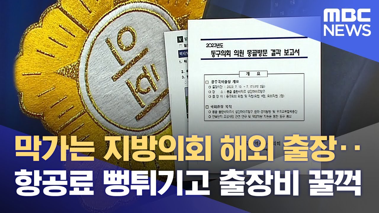 막가는 지방의회 해외 출장‥ 항공료 뻥튀기고 출장비 꿀꺽 (2025.01.06/뉴스데스크/대구MBC)
