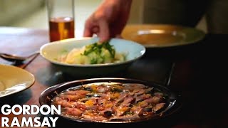 Gordon Ramsay's Mackerel Ceviche with Fennel Salad \& Quinoa Salad Recipe