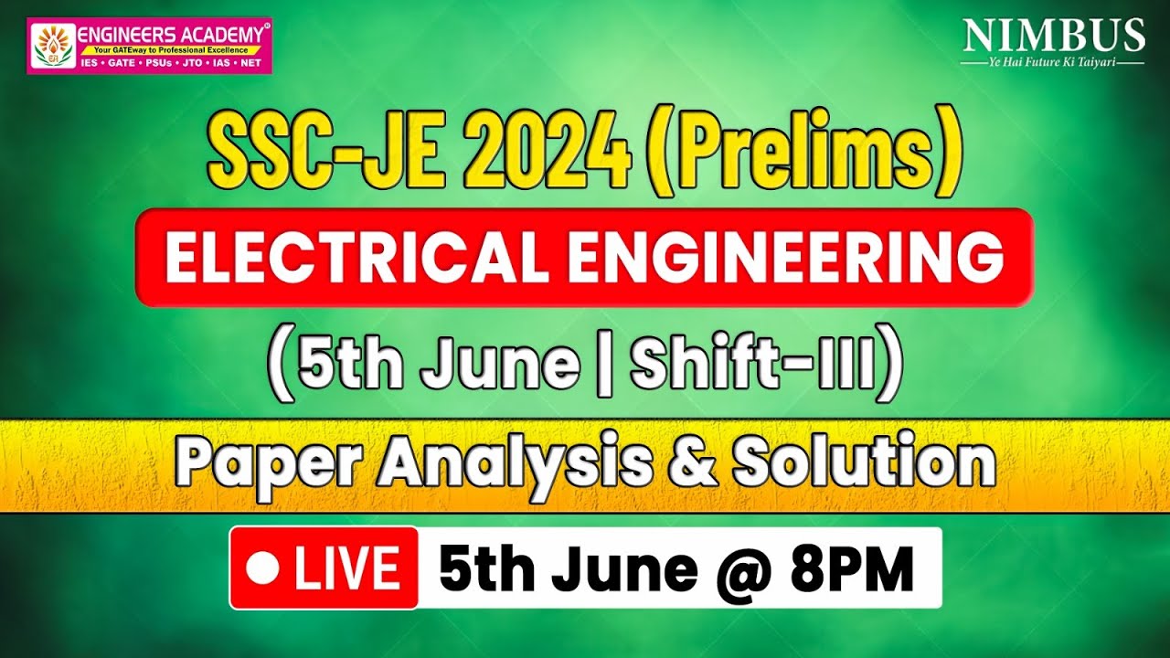 SSC JE Exam Analysis 2024 | SSC JE Paper Analysis & Solution | SSC JE ...