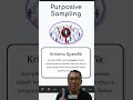 Definisi dan Karakteristik Purposive Sampling