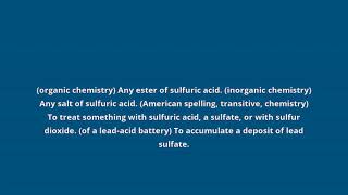 what is the meaning of sulfate