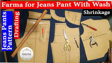 Farma For Pencil Fit Jeans Pant With Wash Shrinkage | pattern drafting @rmgpm16