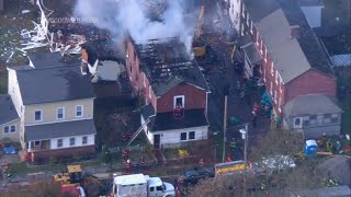 Gas explosion and fire injures several in village north of New York City