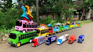 WADIDAW !! Mobil Truk Tronton Panjang Bongkar Mainan Mobil Mobilan Truk Molen, Truk Mixer, Excavator