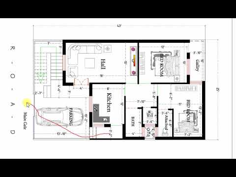 25x43 ft  BEST 2BHK HOUSE  PLAN  WITH CAR  PARKING  YouTube