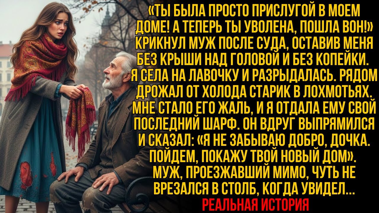 Муж ВЫГНАЛ МЕНЯ, назвав прислугой — и вдруг нищий старик прошептал: «ПОЕХАЛИ В ТВОЙ НОВЫЙ ДОМ»…