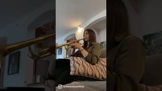 I taught @Hiba Tawaji how to play the trumpet 🎺😂 She’s got the thing ! 🤦🏽‍♂️