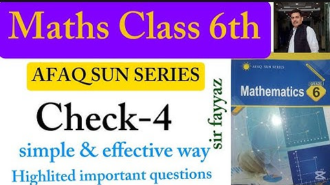 Maths Class 6th | Check 4 | Unit 4 | exercise 4 | afaq sun series | sets | sir fayyaz | grade 6