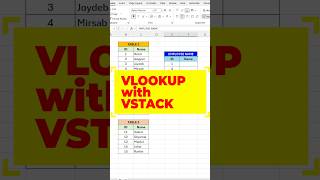 VLOOKUP With VSTACK in Excel ❗❗ Vlookup magic🔮#excelshorts #exceltricks #exceltutorial