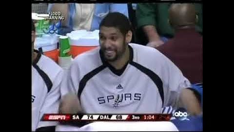 Tim Duncan Ejected For Laughing on the Bench