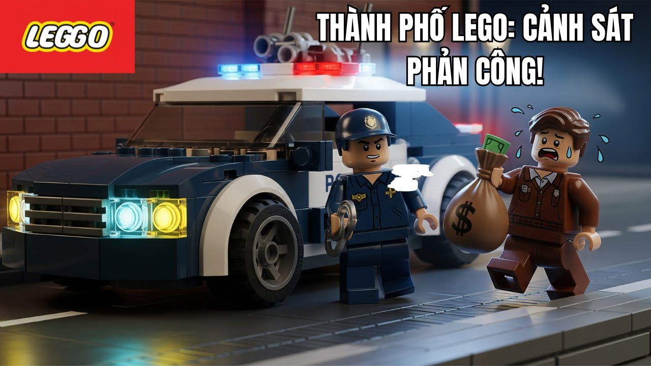 Обновленный полицейский автопарк LEGO. Хватит ли этого, чтобы поймать грабителей банка?