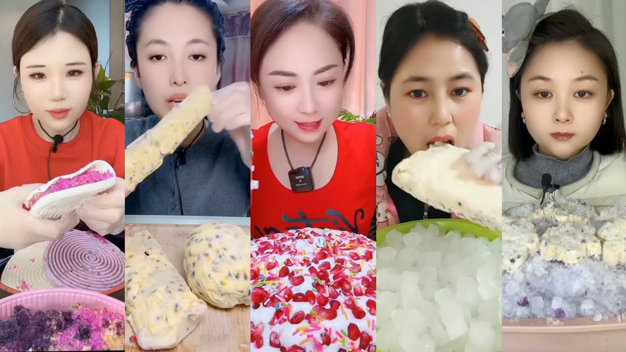 ASMR ICE EATING PASSION FRUIT MILK TACO STICKY