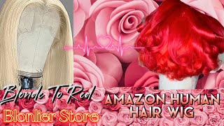 Blonde To Red Amazon Human Hair Wig Blonlier Store