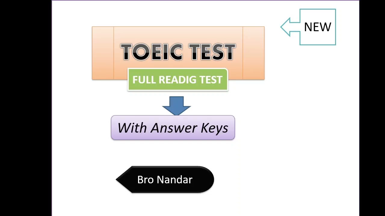 TOEIC TEST || READING SECTION || ANSWER KEYS