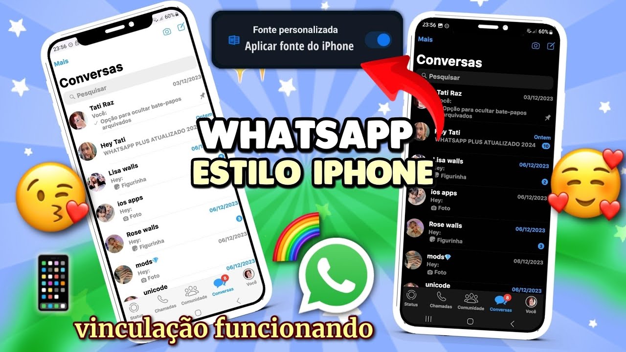 SAIU! WHATSAPP IGUAL IPHONE iOS 17 NO ANDROID 2024 🥳 Funcionando 😄 Nova ...