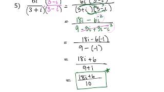 Complex Number Worksheet
