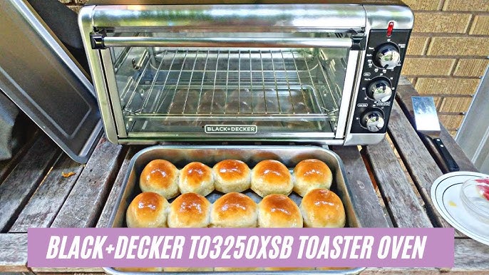 BLACK+DECKER TO3250XSB 8-Slice Extra Wide Convection Countertop Toaster  Oven, Includes Bake Pan, Broil Rack & Toasting Rack, Stainless Steel/Black