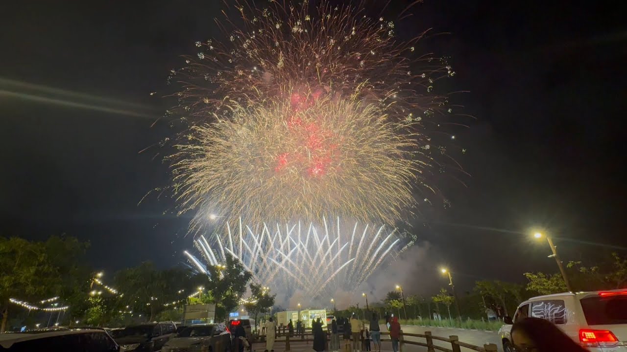 52nd National Day celebration and fire works at Umbrella Beach Fujairah